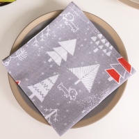 Салфетка из рогожки 30*30 ДомВелл 7376/1 Новогодний хоровод