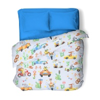 Комплект постельного белья 1,5 (50*70) ДомВелл Поплин Детство 5181 Ралли (1 наволочка)