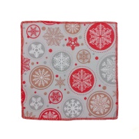 Салфетка из рогожки 30*30 ДомВелл 177/1 Снежинка красная