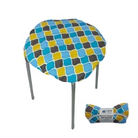 Чехол на табурет двусторонний 40*40 Калейдоскоп ДомВелл стёганное полотно из рогожки Орнамент 565/1