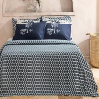 Покрывало двухспальное 200x220см Mini Polycircles  Синий, 100% Хлопок