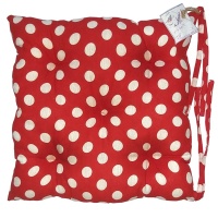Сидушка с закрепками и завязками 40*40 ДомВелл рогожка Горох красный