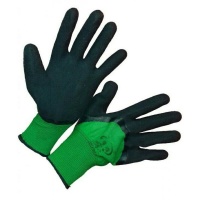 Перчатки зеленые черный облив