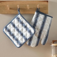 Набор кухонный текстильный  2пр (варежка, прихватка) 17x30см, 20x20см, Blue Lines Синий