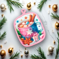 Прихватка 22*18 кухонная стеганная (габардин(100%пэ), поплин (100%хл.)) ДомВелл Зефирка