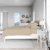 Простыня на резинке 180*200 ДомВелл (Поплин) Орех