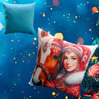 Подушка 35*35 ДомВелл габардин, поплин Зимняя красавица