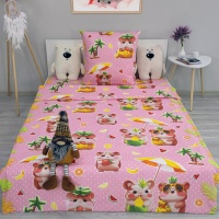 Комплект постельного белья 1,5 (50*70) ДомВелл Поплин Детство 5180 Хомки (1 наволочка)