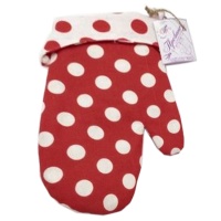 Варежка с манжетом ДомВелл рогожка Горох красный