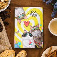 Полотенце вафельное  50*60 ДомВелл Кис-кис 3109/1