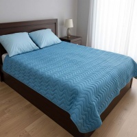 Покрывало стеганое 210*240 ДомВелл двустороннее Поплин Дельфин