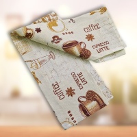 Полотенце из рогожки 50*75 ДомВелл Кофейное изобилие 0516/946
