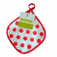 Прихватка кухонная ДомВелл рогожка 568/1 Красный горох