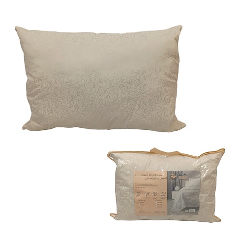 Подушка 50х70 Верблюжья шерсть (п/э 70, кант, чемодан) ДомВелл 