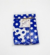 Фартук с карманами ДомВелл рогожка Горох синий