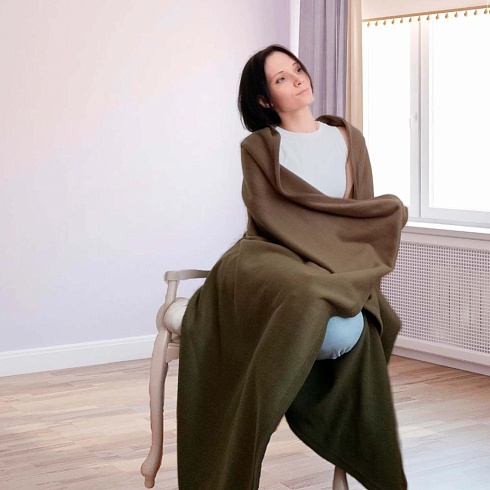 Плед 130х170 ДомВелл флис Зеленый