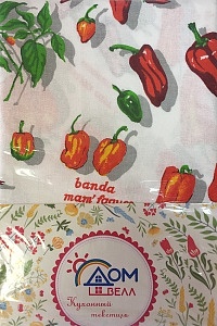 Скатерть из рогожки 150х150 ДомВелл Перцы 4454