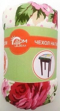Чехол на табурет 40*40 ДомВелл рогожка/поролон Розы 576/1