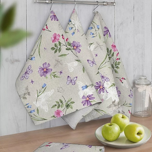 Полотенце вафельное 50*75 ДомВелл Бабочки 5131/1