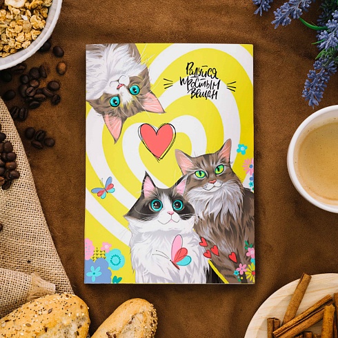 Полотенце вафельное  50*60 ДомВелл Кис-кис 3109/1