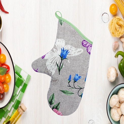 Варежка кухонная ДомВелл Вафельная Бабочки 5131/1