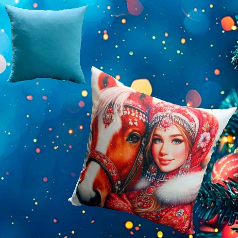 Подушка 35*35 ДомВелл габардин, поплин Зимняя красавица