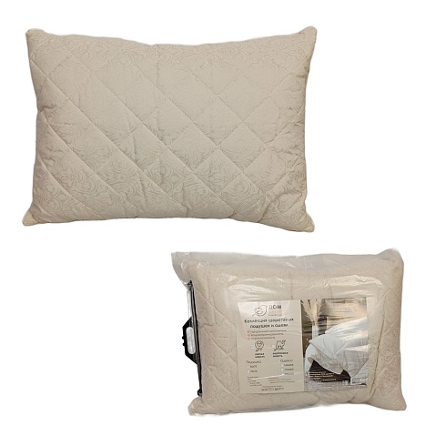 Подушка 50х70 Овечий пласт (чехол п/э 70 с молнией, кант, пакет) ДомВелл Коллекция Золотое Руно