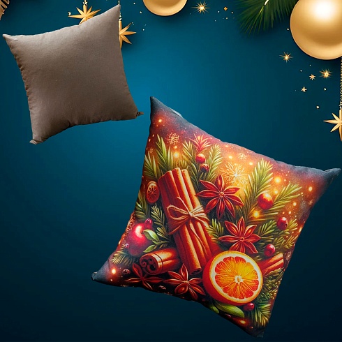 Подушка 35*35 ДомВелл габардин, поплин Корица