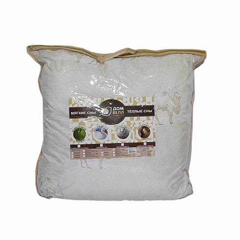 Подушка 70х70 Верблюжья шерсть (п/э 70, кант, чемодан) ДомВелл 