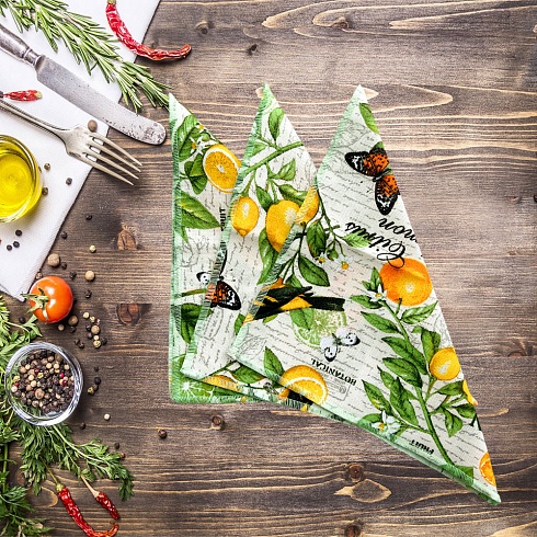 Набор салфеток 3шт 30*30 ДомВелл рогожка Сиеста 3115/1