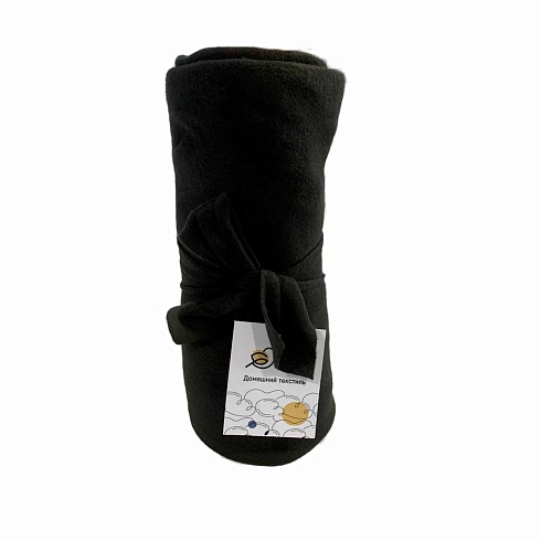 Плед 130х170 ДомВелл флис Черный