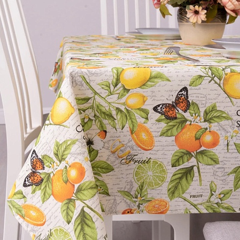 Скатерть из рогожки 120х150 ДомВелл Сиеста 3115/1