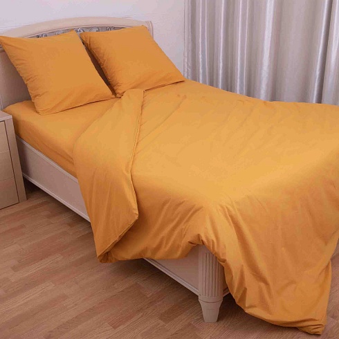 Пододеяльник Евро (200*220 см) ДомВелл (Поплин) Горчица