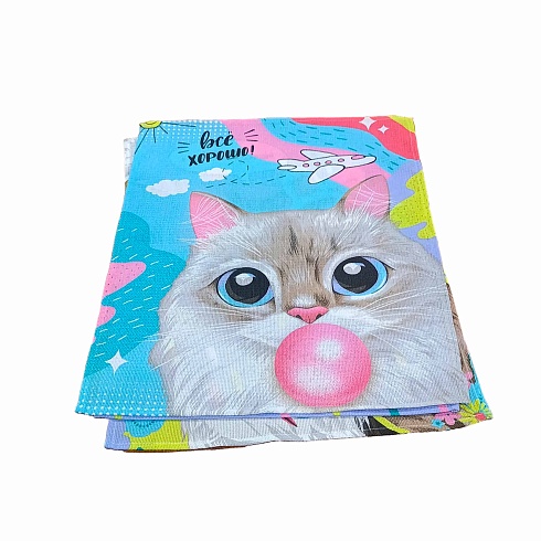 Полотенце вафельное  50*60 ДомВелл Кис-кис 3109/1