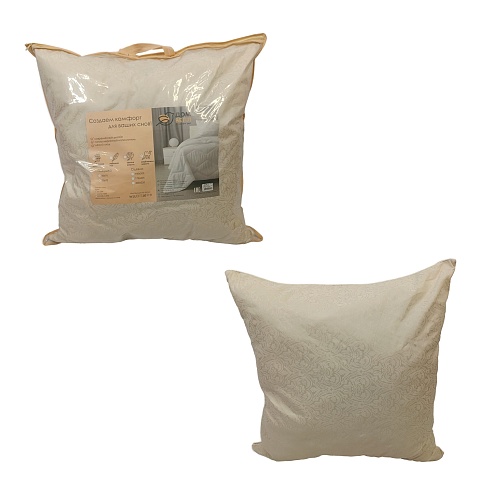 Подушка 70х70 Верблюжья шерсть (п/э 70, кант, чемодан) ДомВелл 