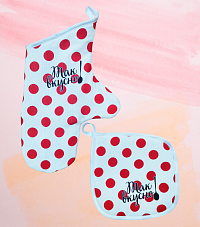 Набор для кухни 2пр. варежка+прихватка ДомВелл рогожка "Так вкусно!"