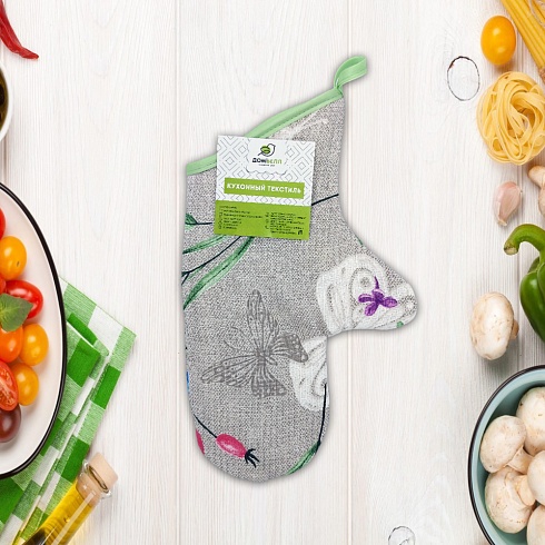 Варежка кухонная ДомВелл Вафельная Бабочки 5131/1